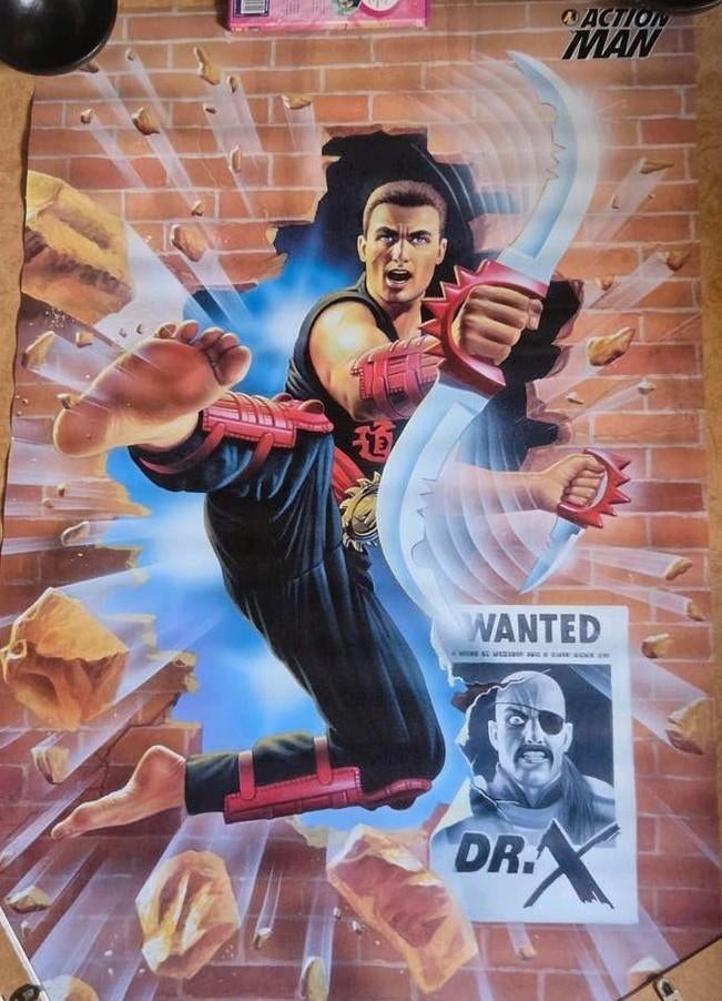 Vintage 90s Verkerke Poster: Action Man - 93x62cm, Verzamelen, Ophalen of Verzenden, Gebruikt, A1 t/m A3