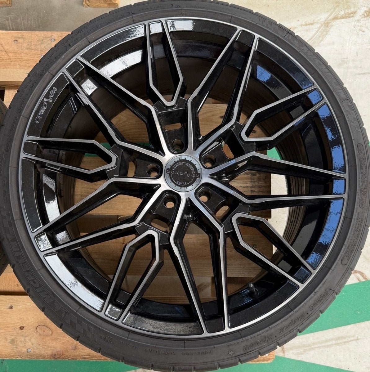 Breedset Concaver velgen double tinted black 5x112, Auto-onderdelen, Banden en Velgen, Gebruikt, Velg(en), Ophalen of Verzenden