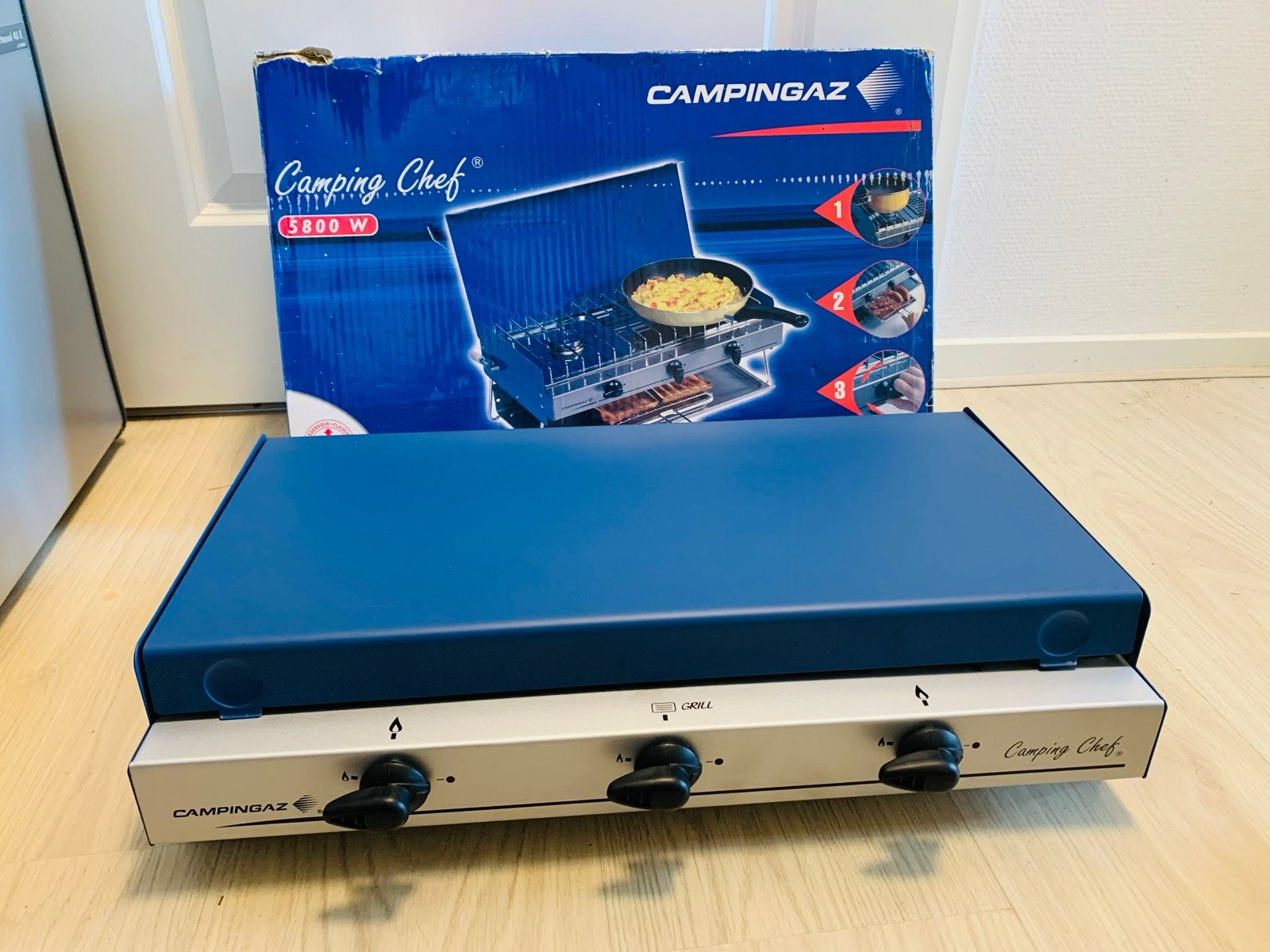 Campingaz Camping Chef 5800W Gasfornuis met Grill, Ophalen of Verzenden, Zo goed als nieuw