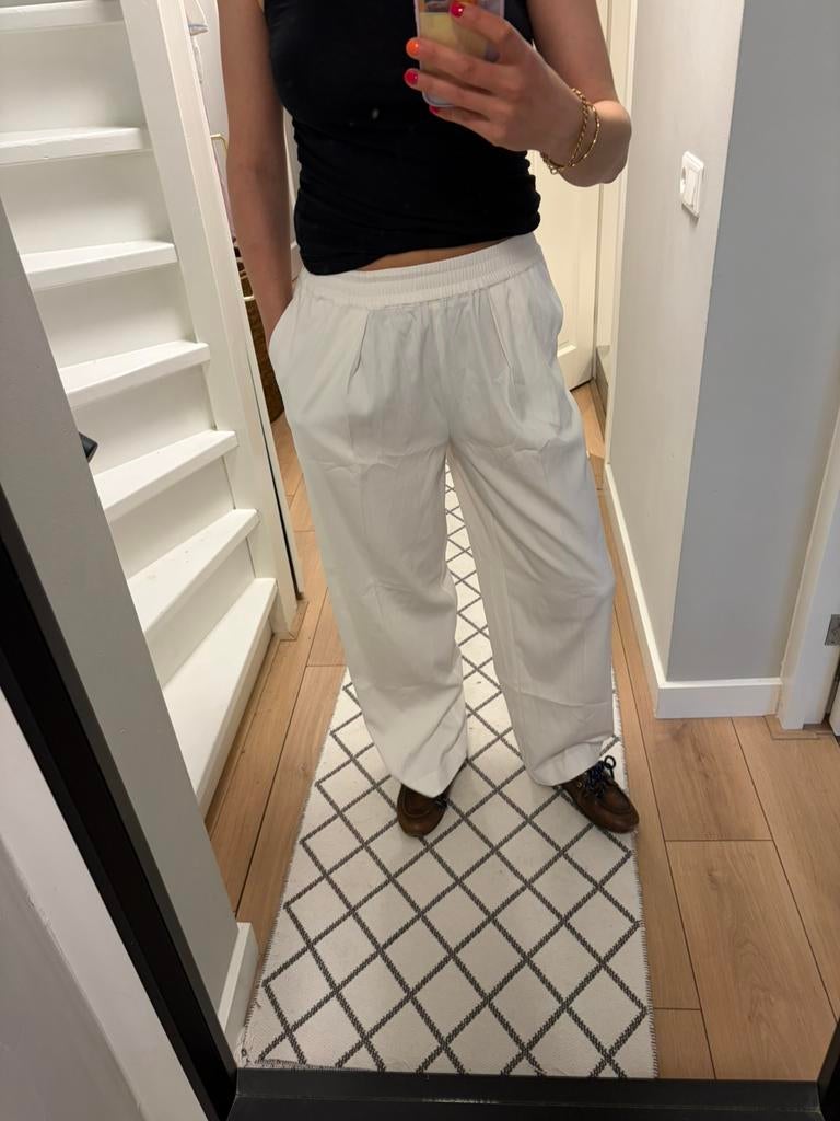 Nieuwe Witte Samsoe Samsoe Pantalon - Maat S, Kleding | Dames, Ophalen of Verzenden, Nieuw, Maat 36 (S), Wit