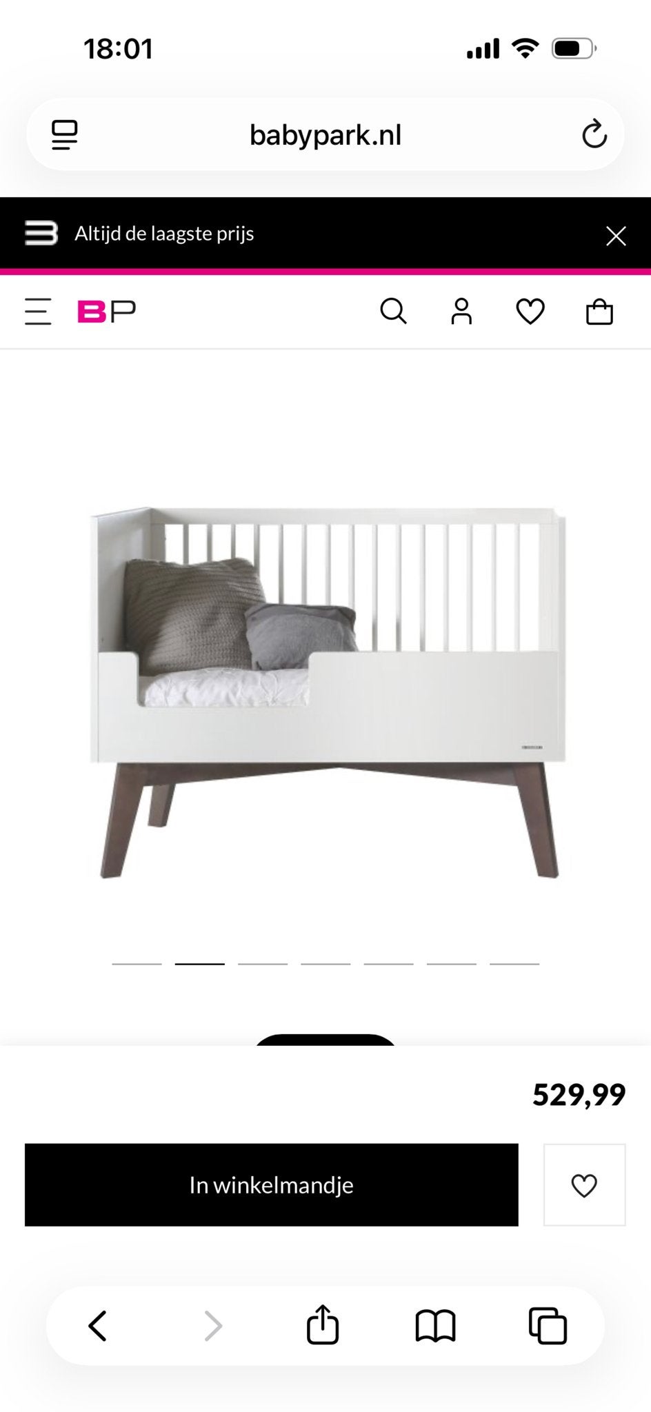 Kidsmill kinderbedje 70x140 sixties model, Huis en Inrichting, Ophalen, Nieuw, 190 cm of minder, 70 cm of minder