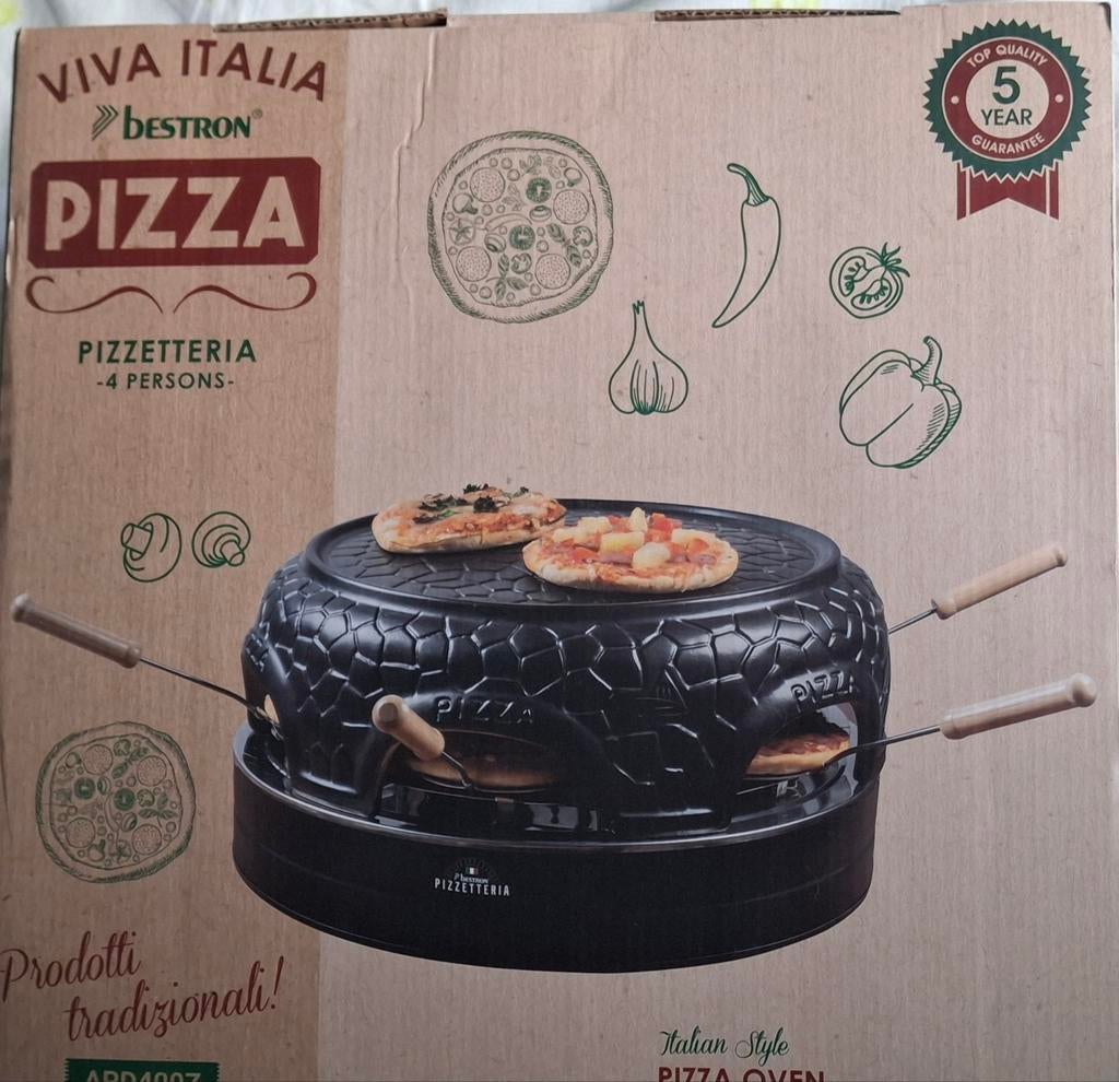Bestron Pizzaoven voor 4 personen - Nieuw in doos!, Tuin en Terras, Pizzaovens, Ophalen of Verzenden, Nieuw, Bestron
