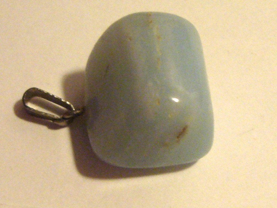 amazoniet hanger mineraal edelsteen kwarts hangertje, Ophalen of Verzenden, Zo goed als nieuw, Steen of Mineraal, Met edelsteen