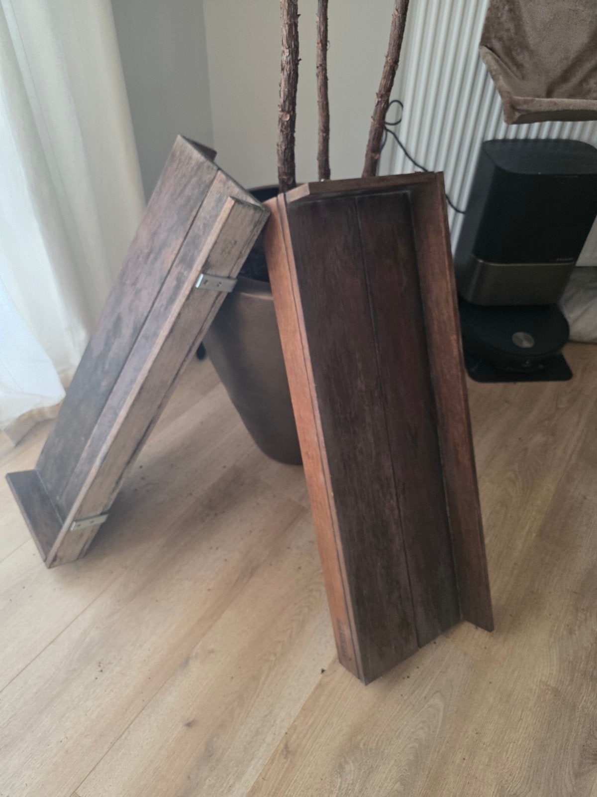 2x balkonbar, Tuin en Terras, Tuintafels, Ophalen, Zo goed als nieuw, Rechthoekig, Hout