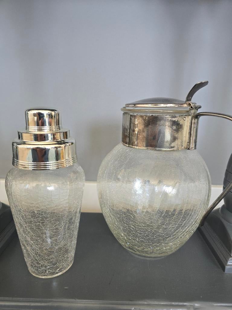 Prachtige antieke craquelé WMF cocktailshaker 50S €20, Antiek en Kunst, Antiek | Glas en Kristal, Ophalen of Verzenden