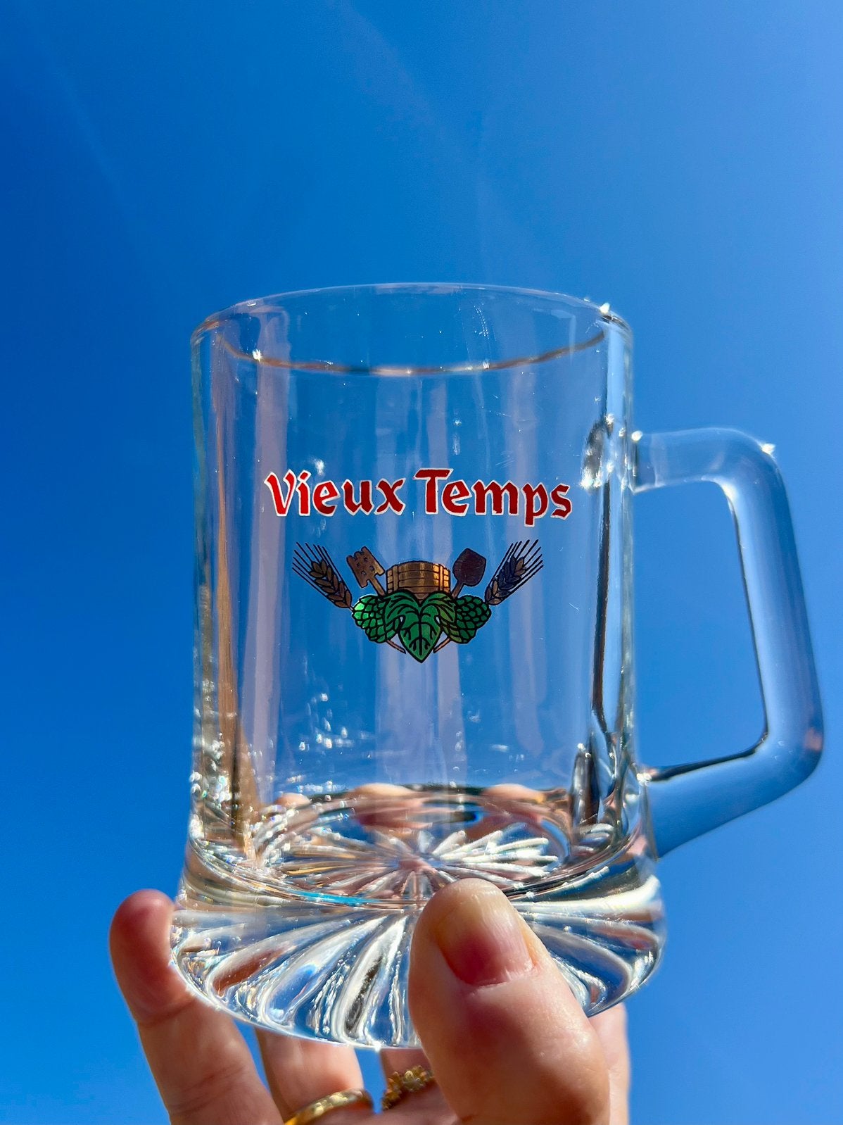 Set van 3 vintage Belgische bierglazen Vieux Temps Piedboeuf, Verzamelen, Glas en Borrelglaasjes, Ophalen of Verzenden, Gebruikt
