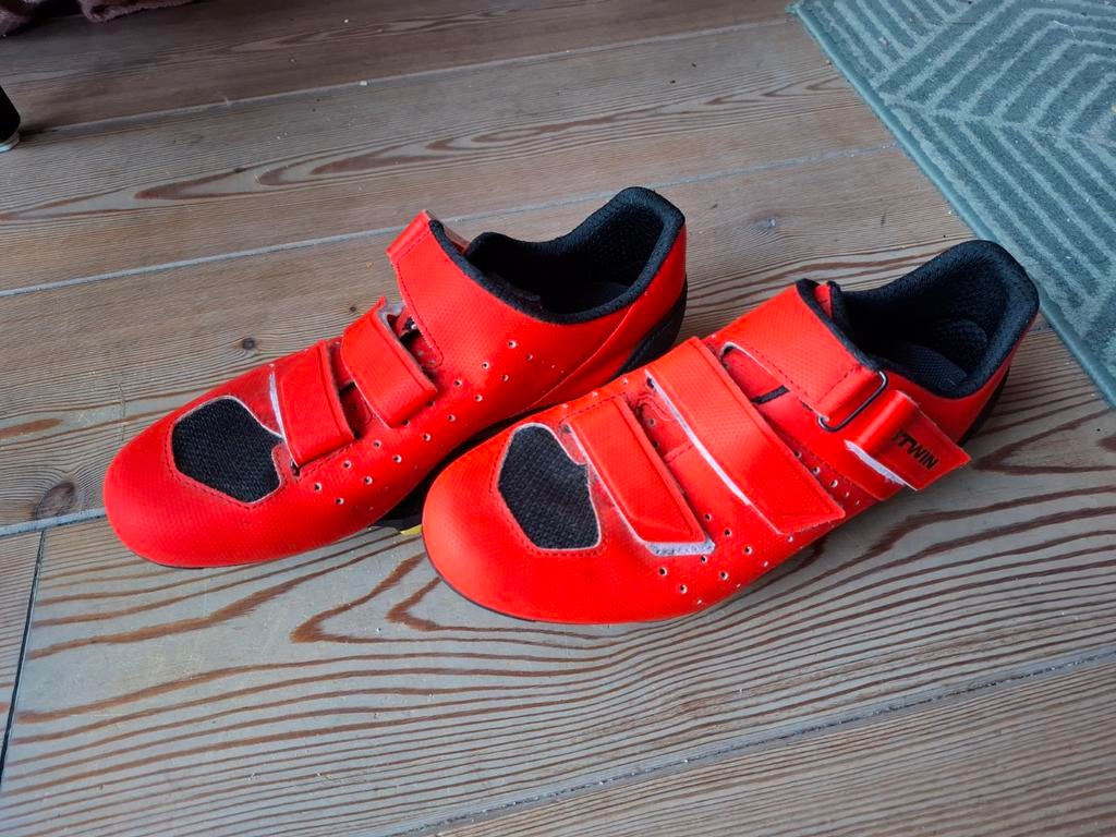 Btwin racefiets schoenen Spd SL oranje rood maat 43 44 race, Sport en Fitness, Ophalen of Verzenden, Gebruikt, Schoenen