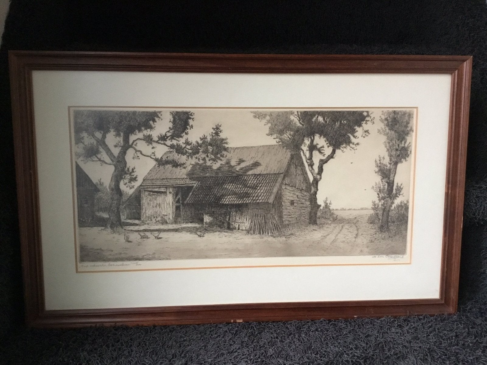 Ets van CM van der Woerd, Antiek en Kunst, Kunst | Etsen en Gravures, Ophalen