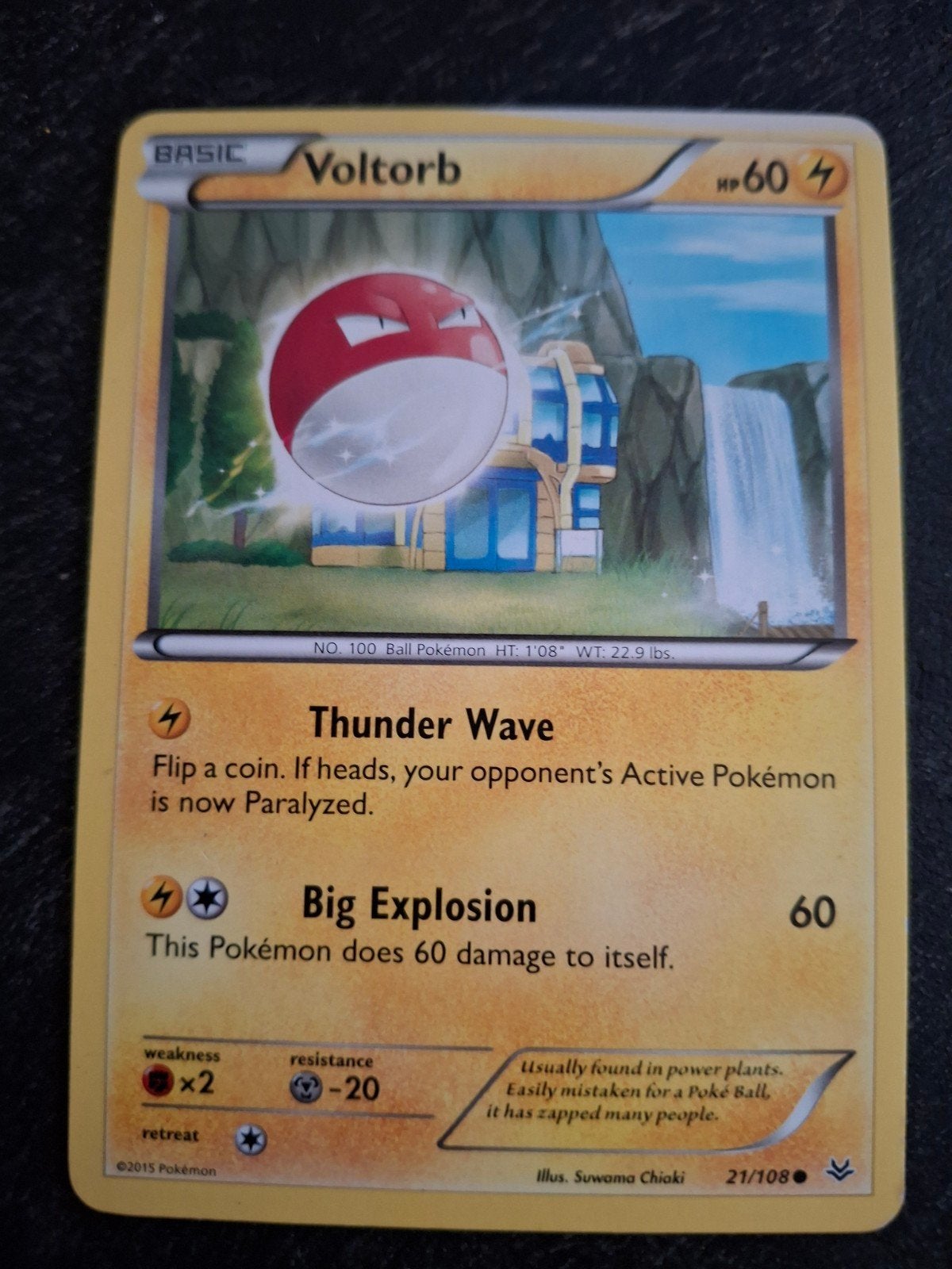 Pokémon Kaart: Voltorb (21/108) - XY Roaring Skies, Ophalen of Verzenden, Gebruikt, Losse kaart
