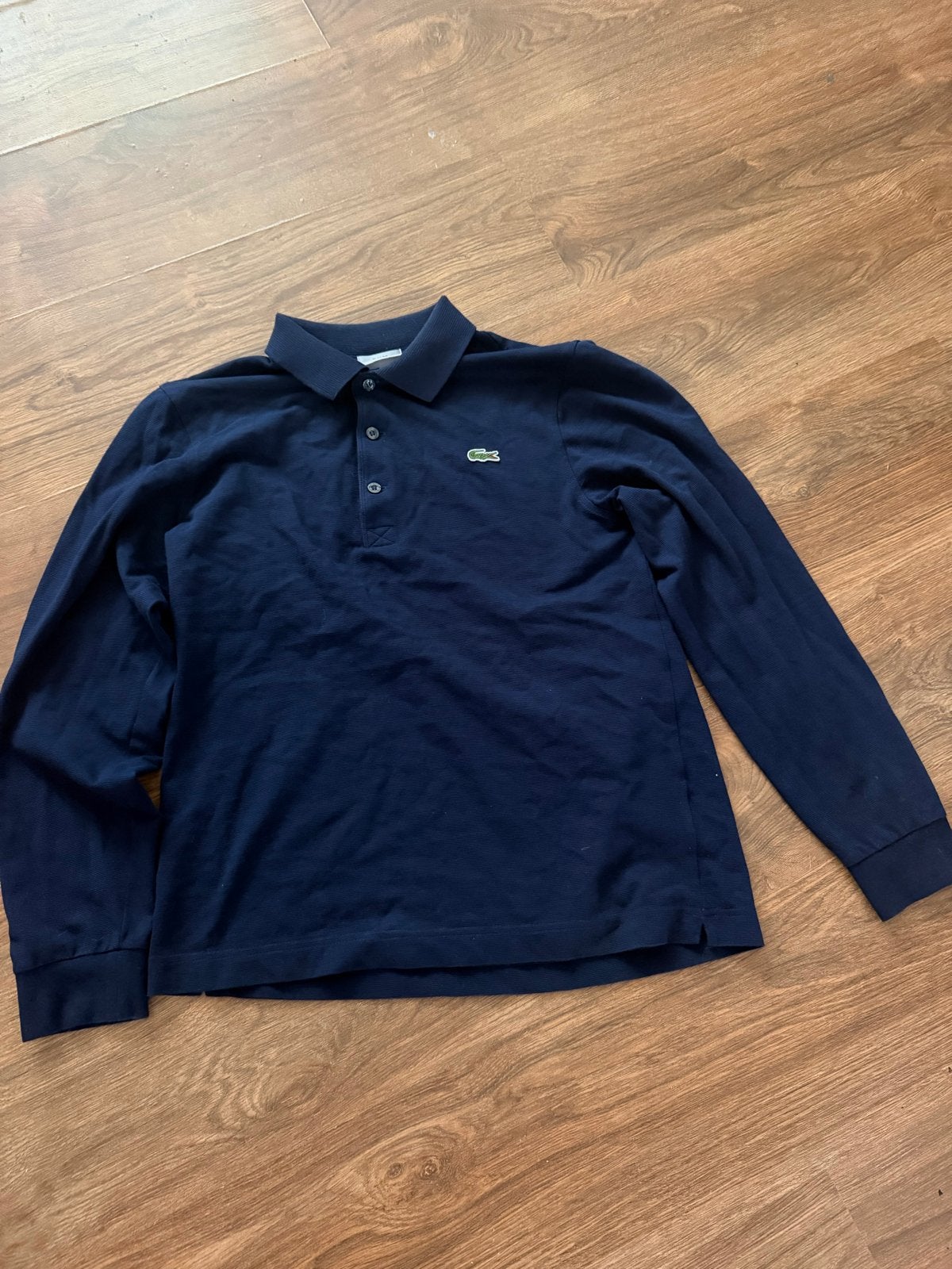 Lacoste polo lange mouwen, Kleding | Heren, Ophalen of Verzenden, Zo goed als nieuw, Maat 46 (S) of kleiner, Blauw