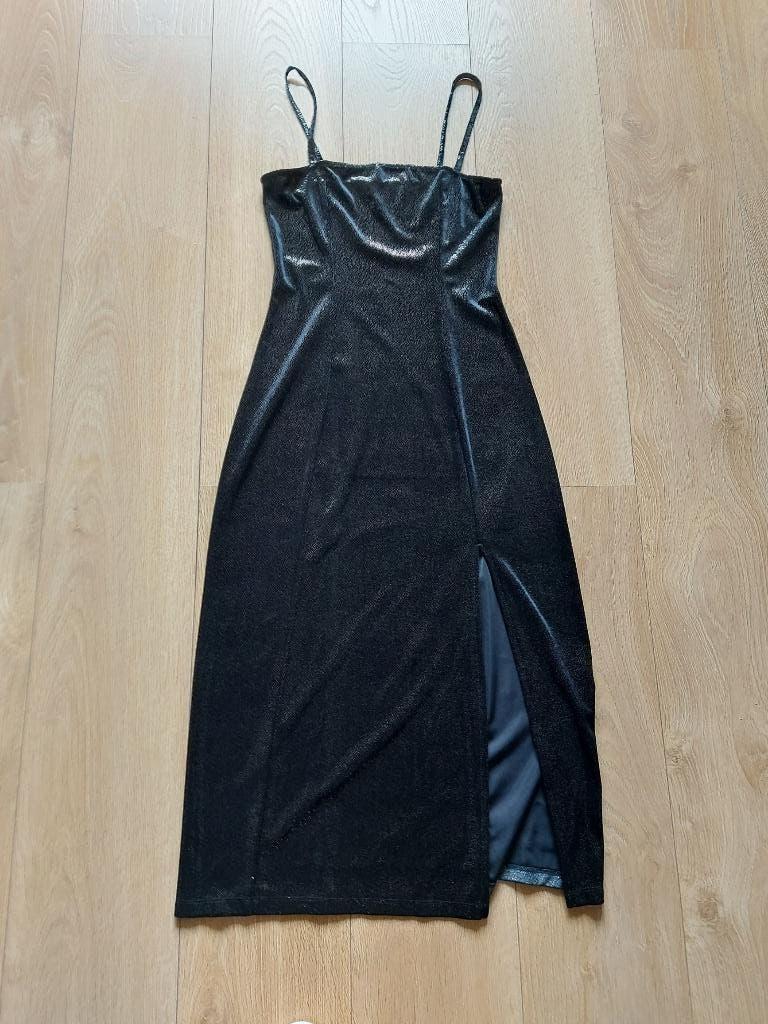 Only spaghetti jurk zwart glitter mt 38, Maat 38/40 (M), Only, Zwart, Nieuw