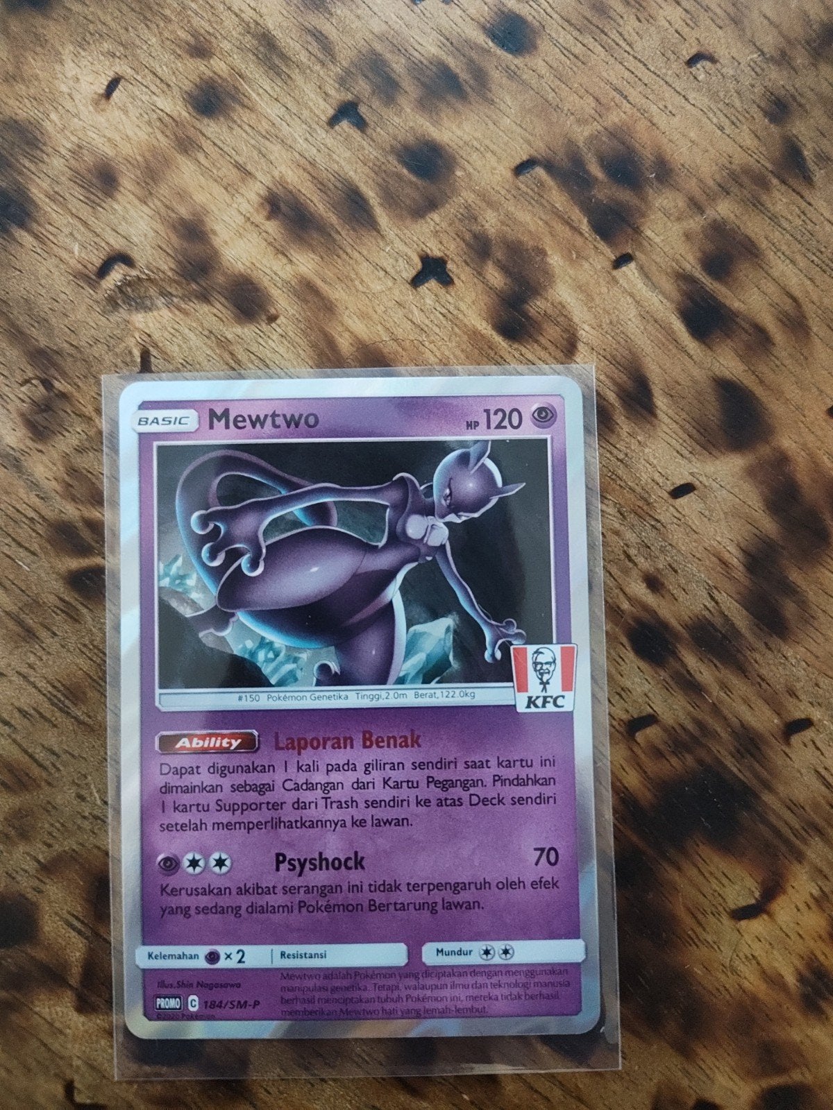 Mewtwo 184 KFC Promo Indonesisch, Ophalen of Verzenden, Zo goed als nieuw, Losse kaart, Foil