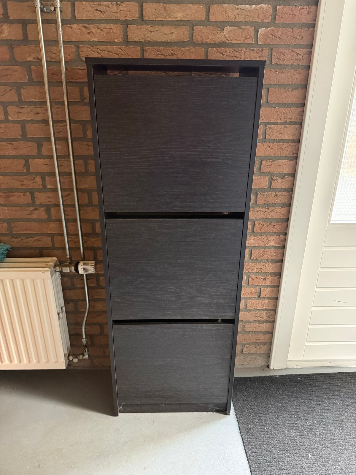 IKEA BISSA Schoenenkast, 3 vakken, zwartbruin, Ophalen, Gebruikt