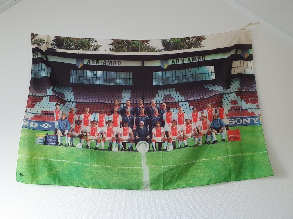 Vintage Ajax Vlag - Champions League Kampioenen 1995, Ophalen of Verzenden, Ajax