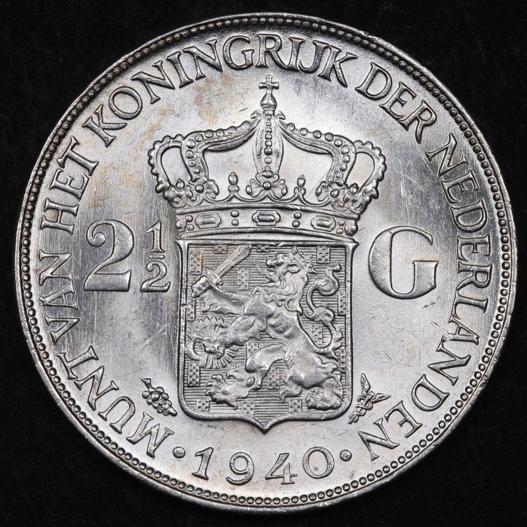 Rijksdaalder 1940. Unc. (P), Zilver, Ophalen of Verzenden, Koningin Wilhelmina, Losse munt