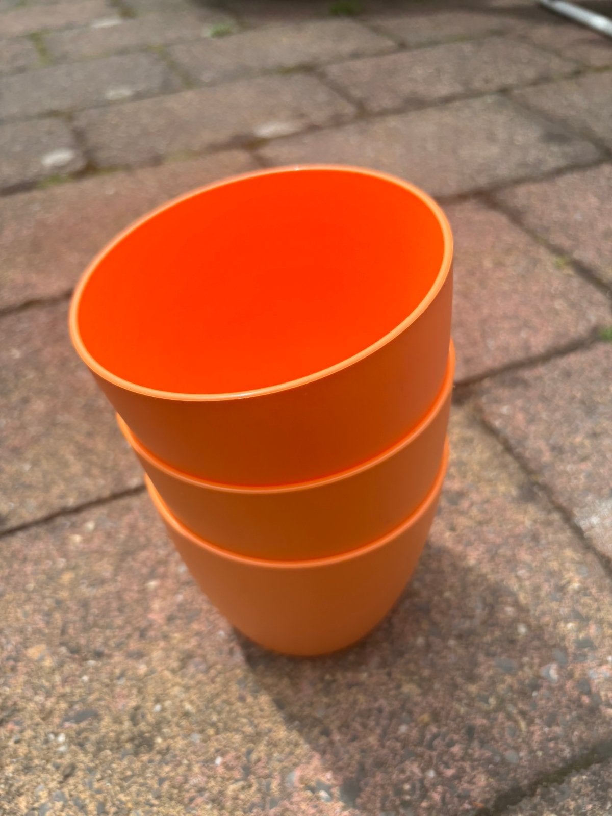 Oranje WK bloempotten, Tuin en Terras, Bloempotten, Kunststof, Rond, Ophalen of Verzenden, Zo goed als nieuw