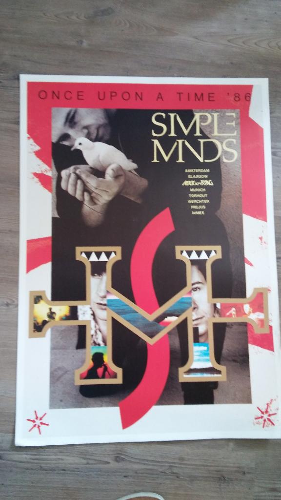Simple Minds once upon a time 86 vintage muziek poster pop, Verzenden, Gebruikt, Poster, Artwork of Schilderij