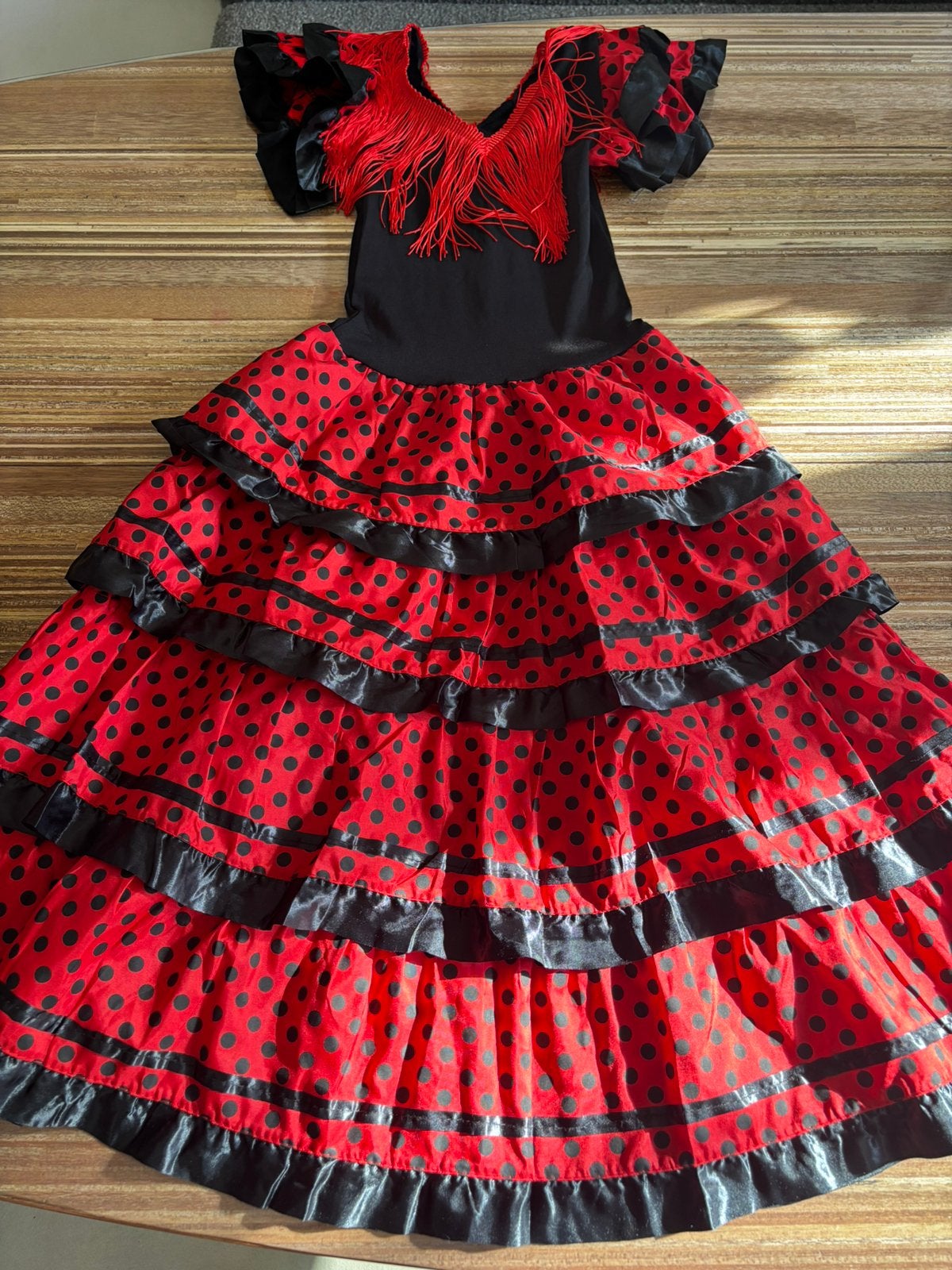 Nieuw! Spaanse Flamenco jurk maat 140, Ophalen of Verzenden, Nieuw, Meisje, Jurk of Rok