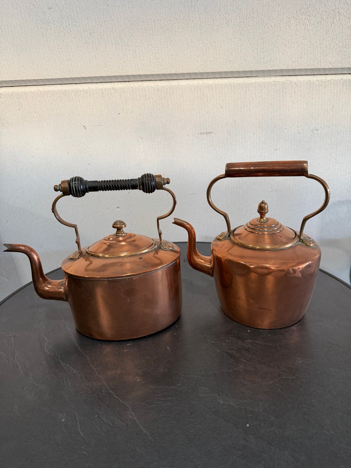 Antieke Koperen Theeketels - Set van 2, Ophalen, Koper