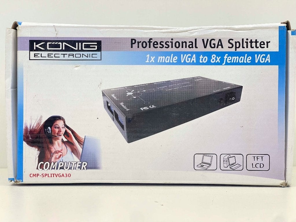 KÖNIG CMP-SPLITVGA30 Professional VGA Splitter, N, N, KONIG, Ophalen of Verzenden