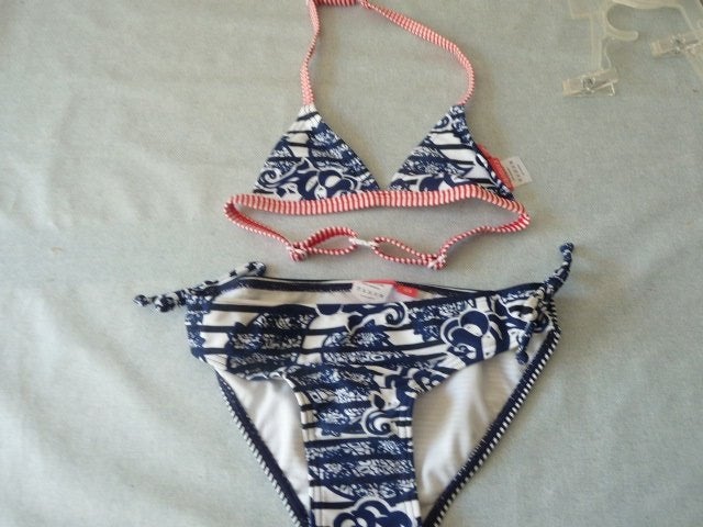  Navy stijl blauw wit rode accenten bikini mt 128 Manouxx, Meisje, Ophalen of Verzenden, Manouxx, Nieuw