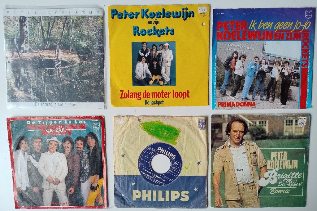 6x Singles 45 toeren van PETER KOELEWIJN, Cd's en Dvd's, Vinyl Singles, Gebruikt, 7 inch, Single, Ophalen of Verzenden