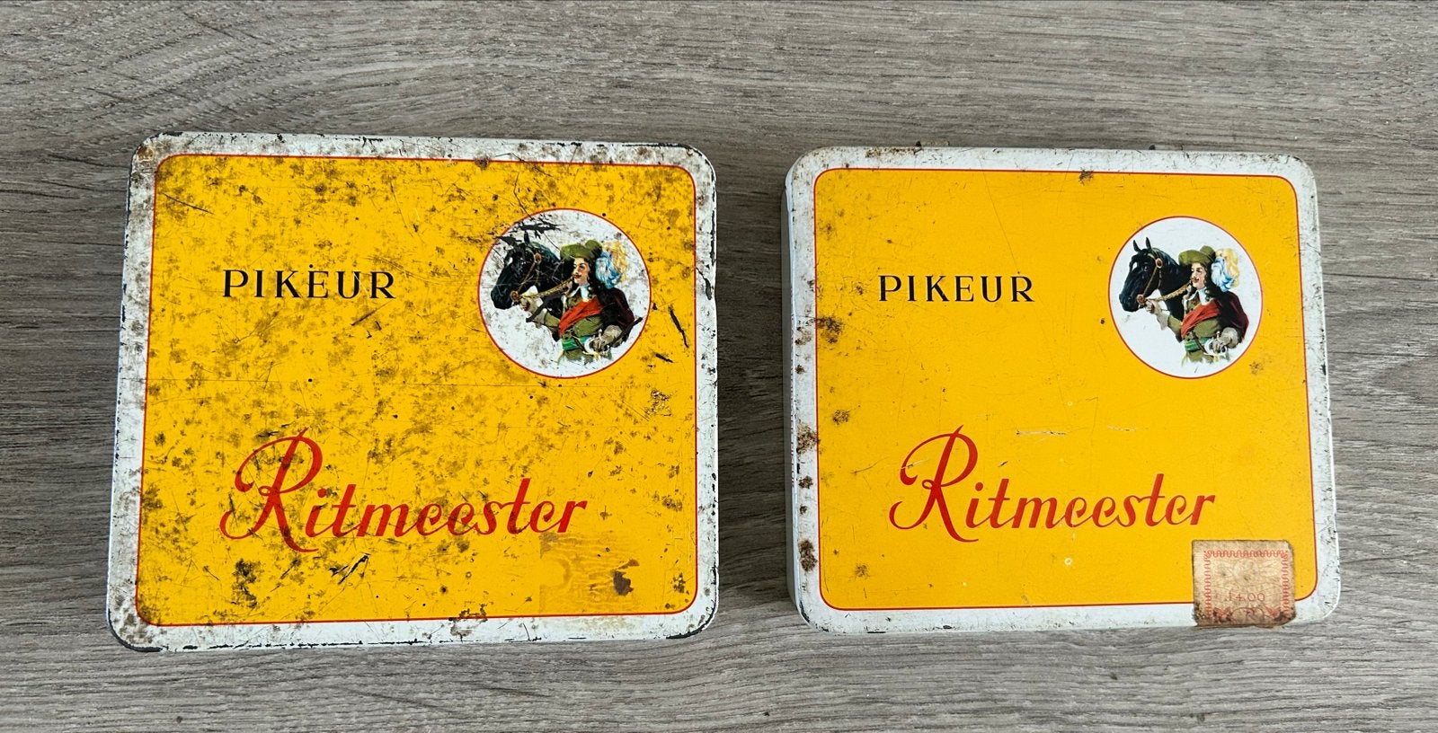 2 Vintage Ritmeester Pikeur Sigarenblikjes - Verzamelobject, Verzamelen, Ophalen of Verzenden, Gebruikt, Overige, Overige merken