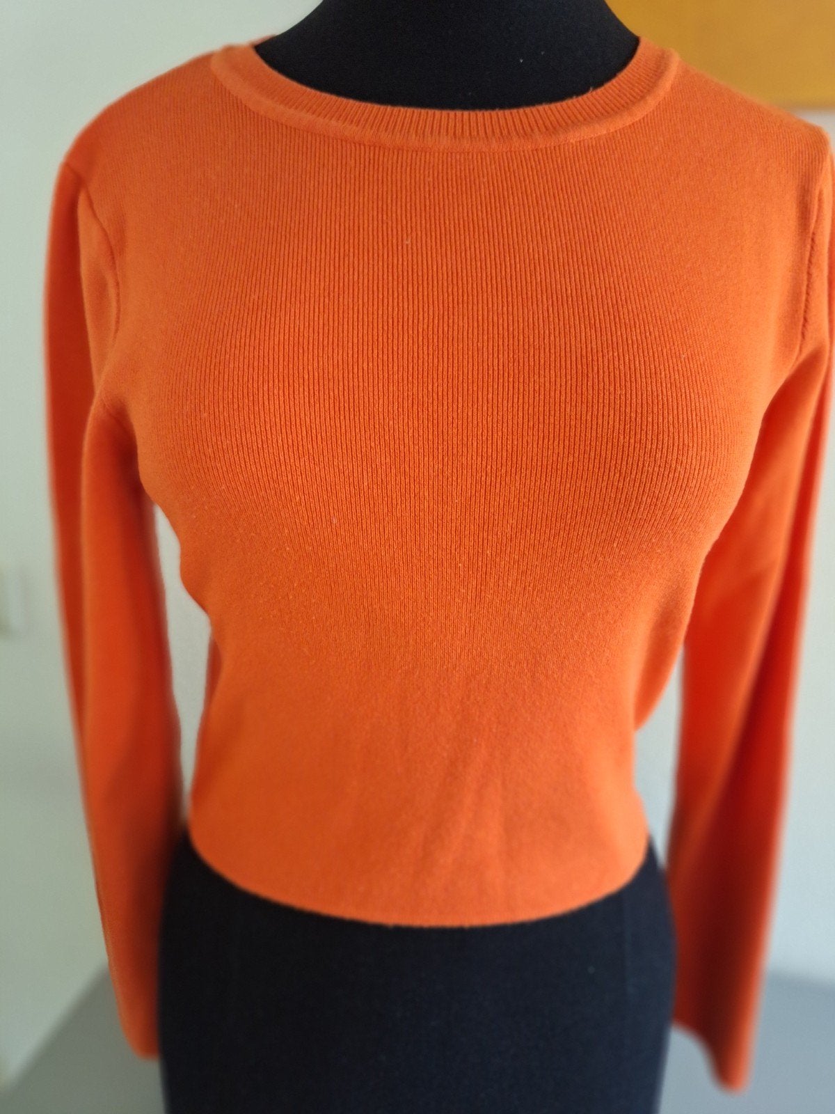 Korte trui met lange mouwen, Zara, Maat 42/44 (L), Oranje, Ophalen of Verzenden