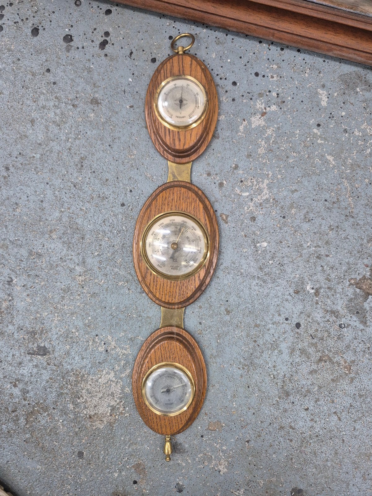 Vintage Weerstation met Barometer, Thermometer en Hygrometer, Ophalen, Gebruikt, Weerstation