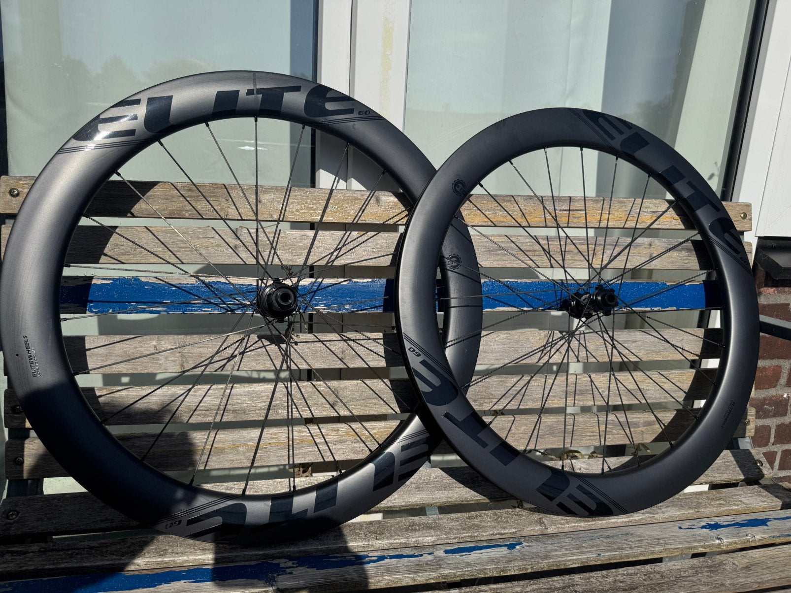 Elitewheels ENT-Disc 60mm Carbon Wielset, Gebruikt, Racefiets, Carbon, Ophalen