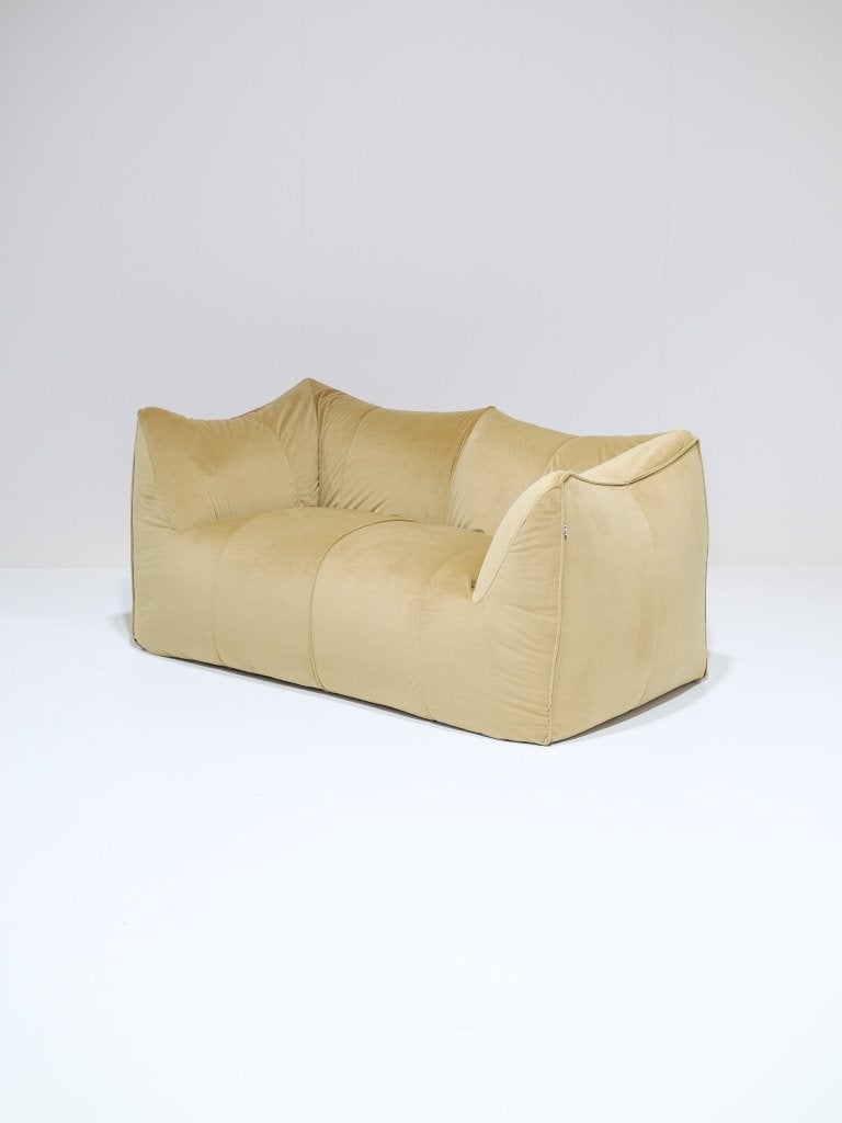 Le Bambole 2-zits bank B&B Italia velvet geel 1978, Huis en Inrichting, Banken | Bankstellen, Ophalen, -, -, 150 tot 200 cm
