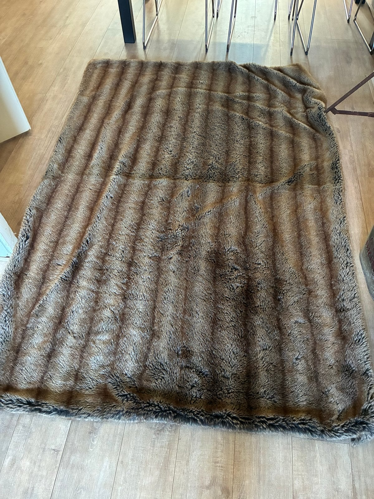 Beren kleed Luxe Faux Fur Plaid - (160x230 cm), Ophalen, Bruin, 150 tot 200 cm, 200 cm of meer