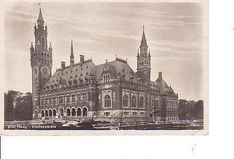 Ansichtkaart 	Den Haag	Vredespaleis, Verzenden, 1920 tot 1940, Gelopen, Zuid-Holland