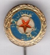 Hajduk split epoxy op koper voetbal speldje Z_162a), Ophalen of Verzenden, Nieuw, Sport, Speldje of Pin