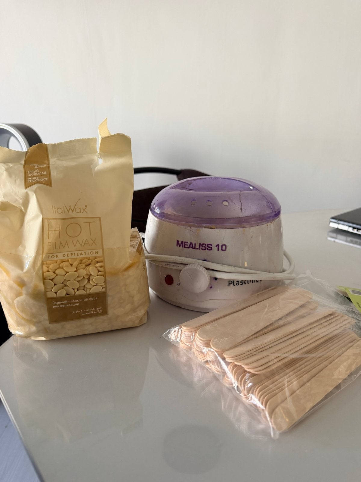 Waxverwarmer set met waxparels en spatels, Ophalen of Verzenden, Gebruikt, Overige typen