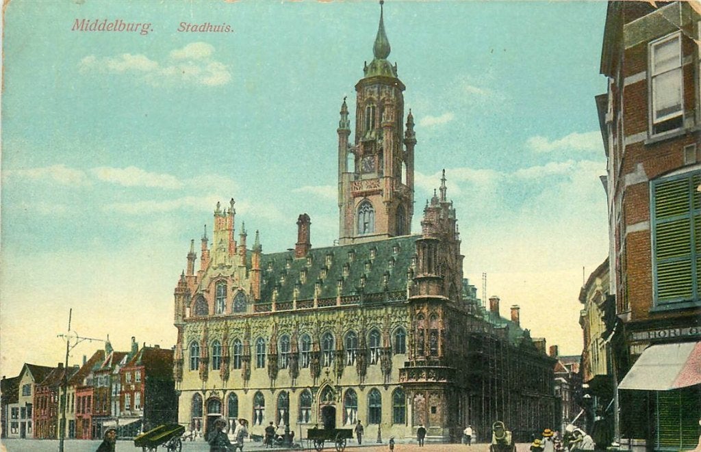 702-040-043 Middelburg Stadhuis, Verzenden, Voor 1920, Zeeland