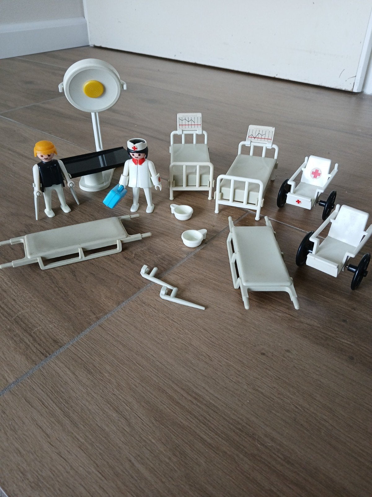 playmobil ziekenhuis set vintage jaren '70, Gebruikt, Complete set, Overige typen, Ophalen of Verzenden