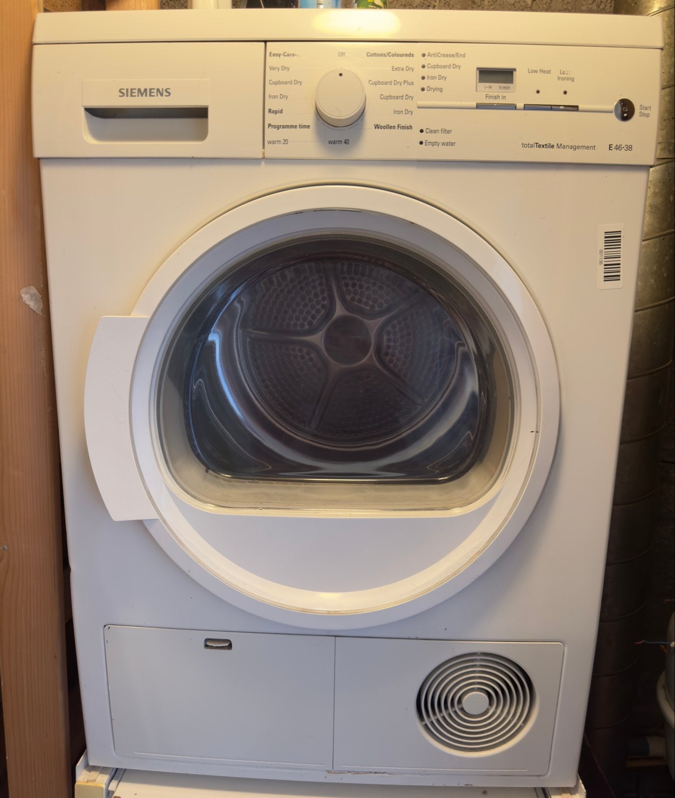 Siemens E46-38 Condensdroger - Goed Werkend, Witgoed en Apparatuur, Ophalen, 6 tot 8 kg, Gebruikt, Voorlader