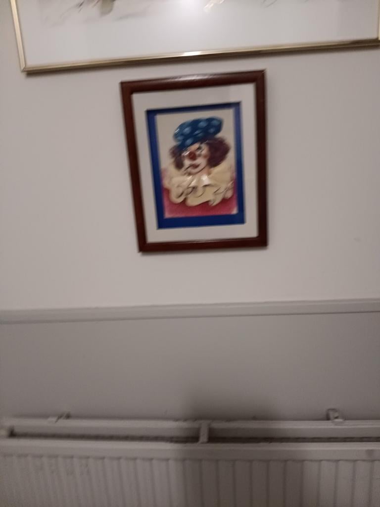 Ingelijste clown schilderij, Ophalen of Verzenden