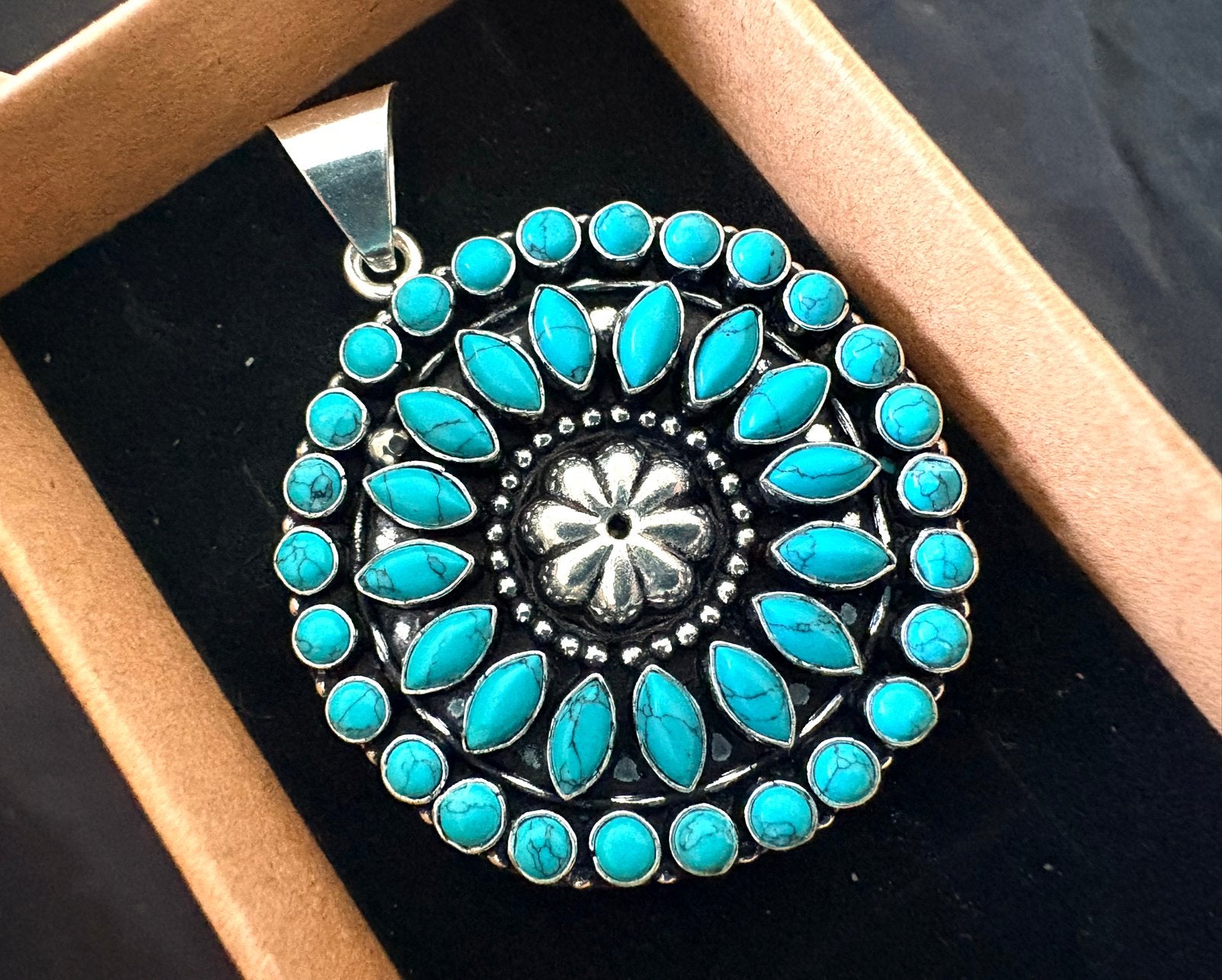 Turkoois zilver 925 ketting hanger Pendant ab, Verzenden, Nieuw