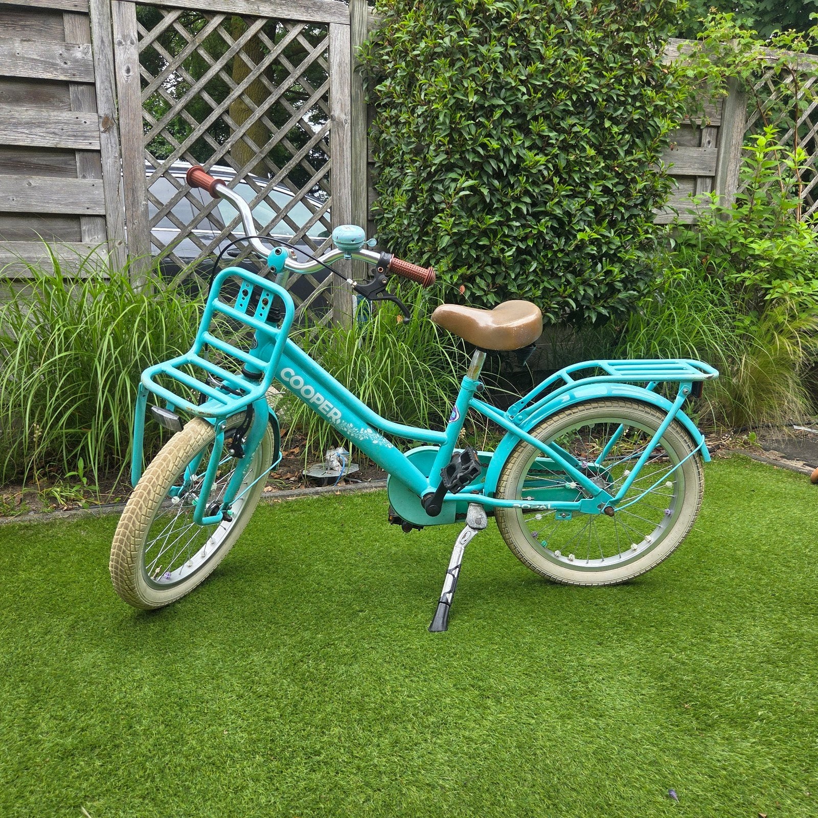 Coopers kinderfiets 20 inch met voordrager, Ophalen, Terugtraprem, Gebruikt, Handrem