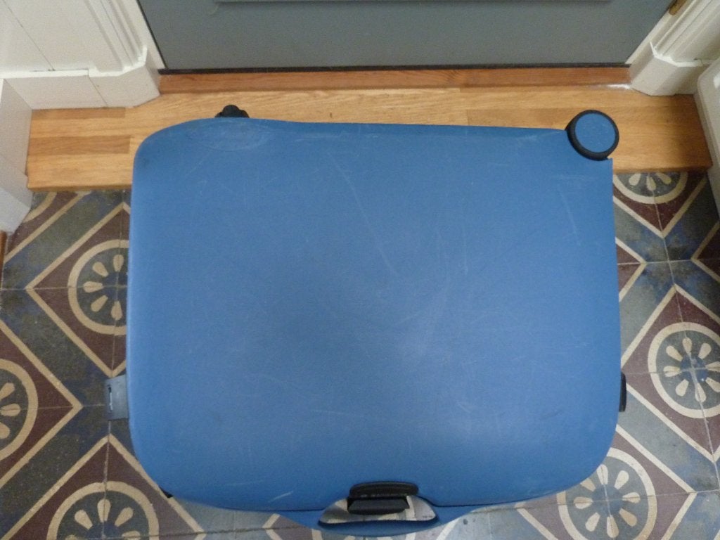koffer Samsonite hard kunststof blauw 2 wielen cijferslot, Sieraden, Tassen en Uiterlijk, Koffers, Gebruikt, Hard kunststof, 45 tot 55 cm