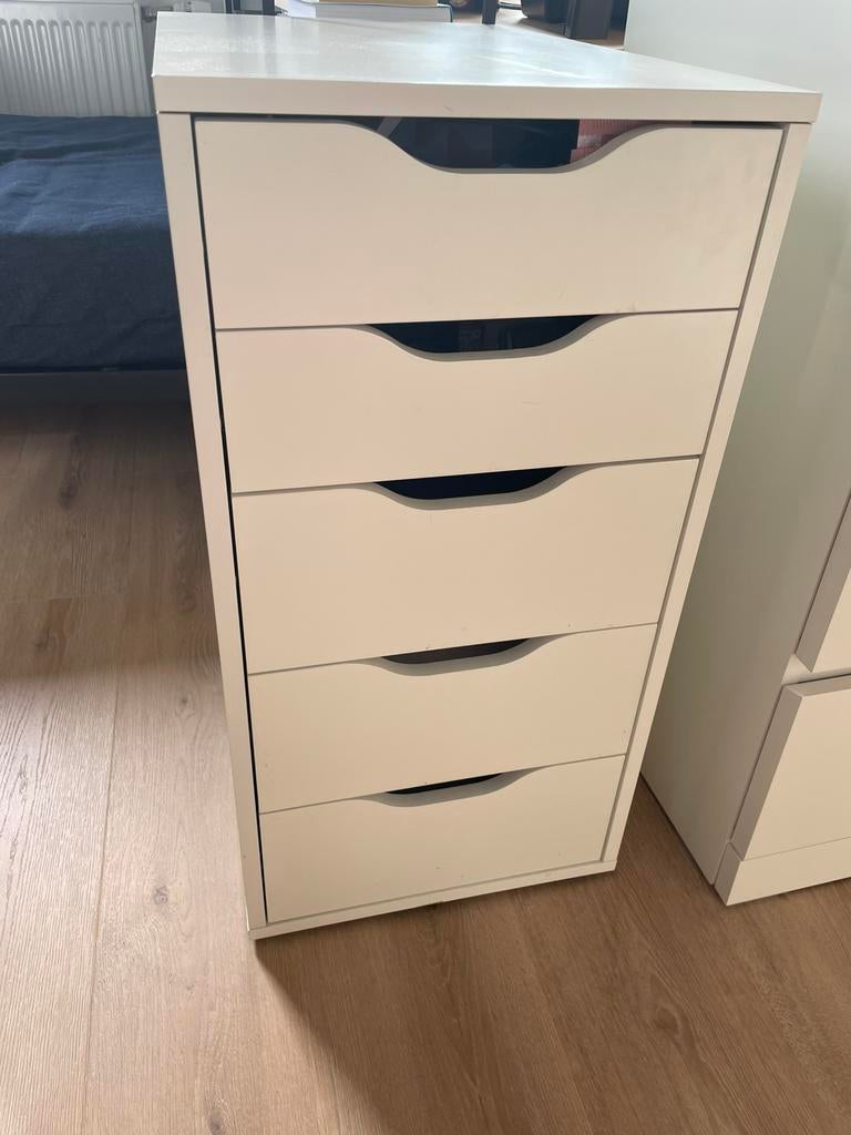 IKEA ALEX ladeblok wit met lades, Ophalen, Minder dan 50 cm, 5 laden of meer, Zo goed als nieuw