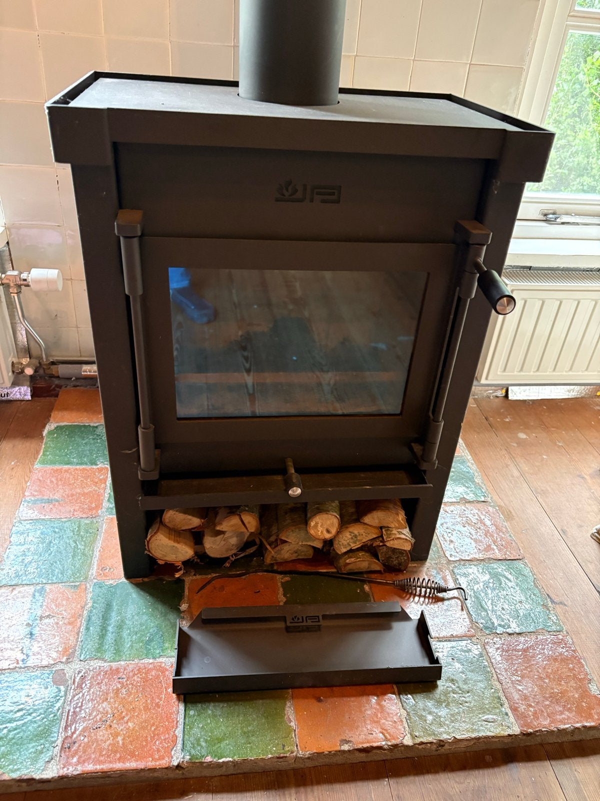 Jacobus 9 Houtkachel (Janco de Jong) incl. pellet module, Huis en Inrichting, Kachels, Ophalen, Gebruikt, Houtkachel, Vrijstaand