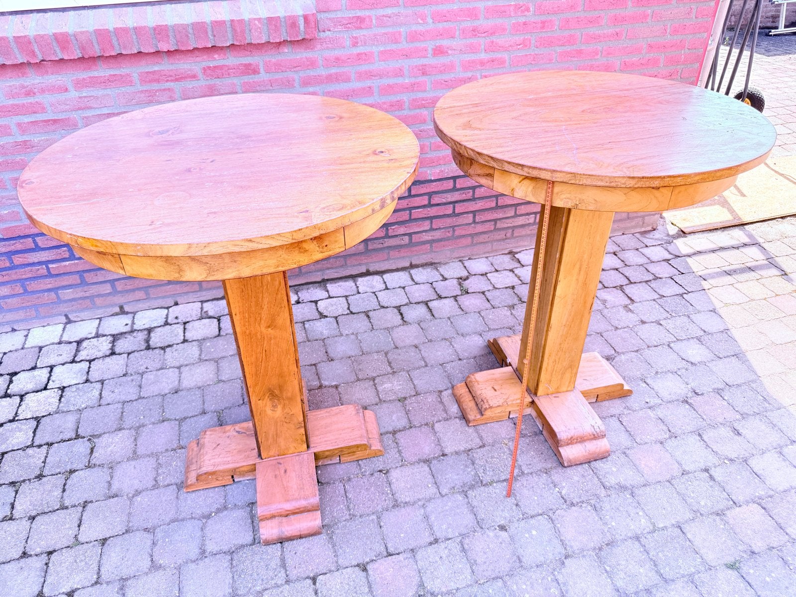 Ronde houten hangtafel / biertafel / statafel, Ophalen, Gebruikt