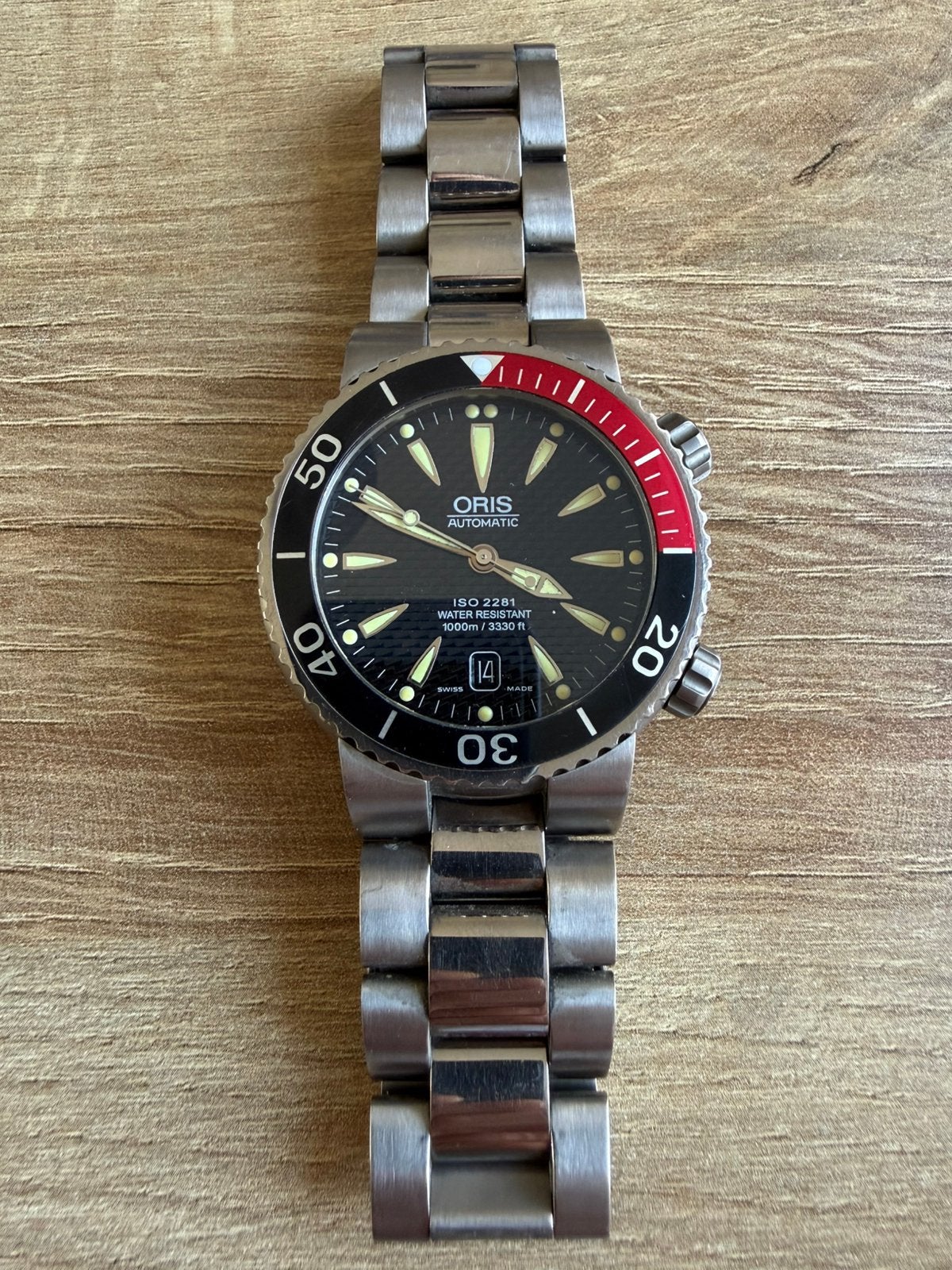 Oris TT1 titanium diver automaat, Sieraden, Tassen en Uiterlijk, Horloges | Heren, Overige merken, Staal, Staal, Polshorloge