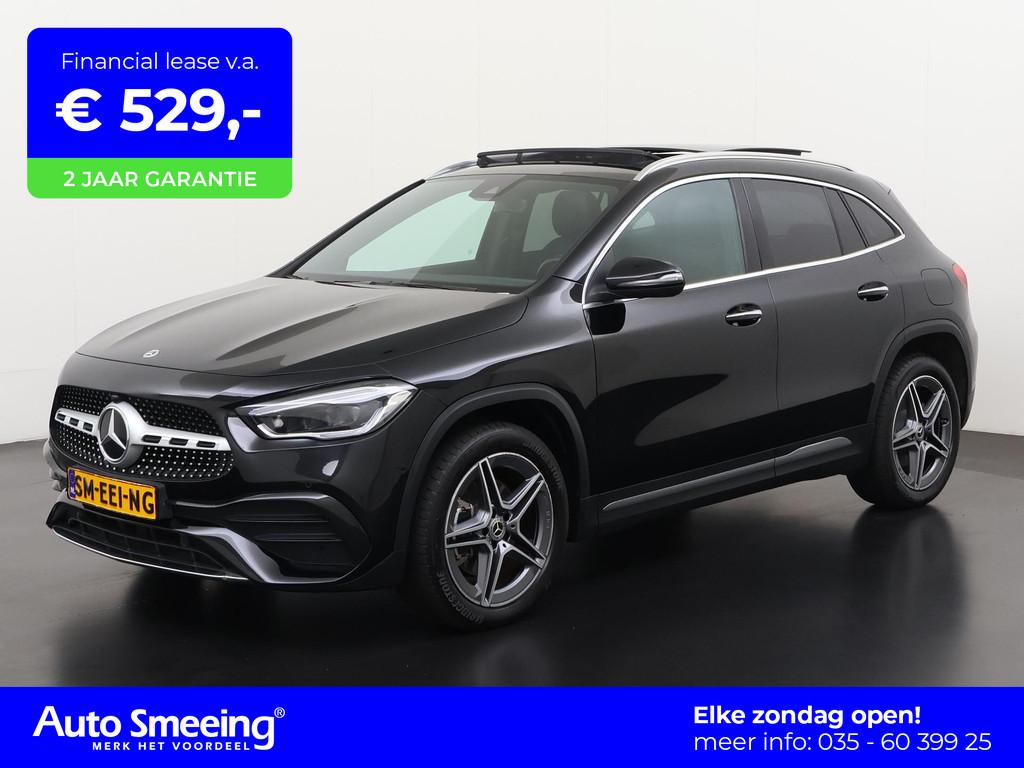 Mercedes-Benz GLA-klasse 250e AMG Premium | Panoramadak | Ca, Auto's, Mercedes-Benz, 12 maanden, 77 km/l, Leder en Stof, Zwart