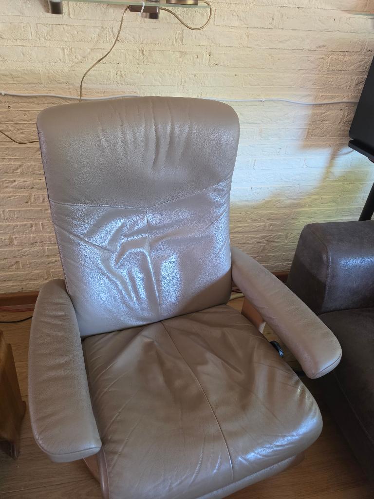Relaxstoelen stressless, Ophalen, Gebruikt, 50 tot 75 cm, Leer