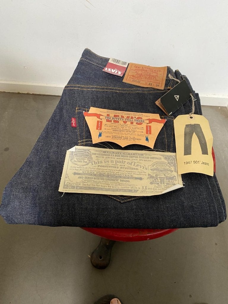 HEREN 501 Levi's Vintage Clothing (LVC) 1947 501XX deadstock, Blauw, Nieuw, Ophalen of Verzenden, W33 - W34 (confectie 48/50)