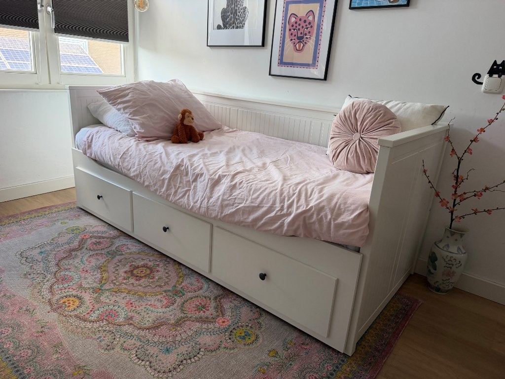 Hemnes bed IKEA, Ophalen, Gebruikt, Eenpersoons, Wit